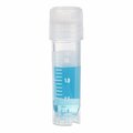 Globe Scientific Cryogenic Vials, 2.0ml, Sterile, External Threads, Attached Screwcap with O-ring seal, RB, SS, PG, WS, 500PK 3032-2